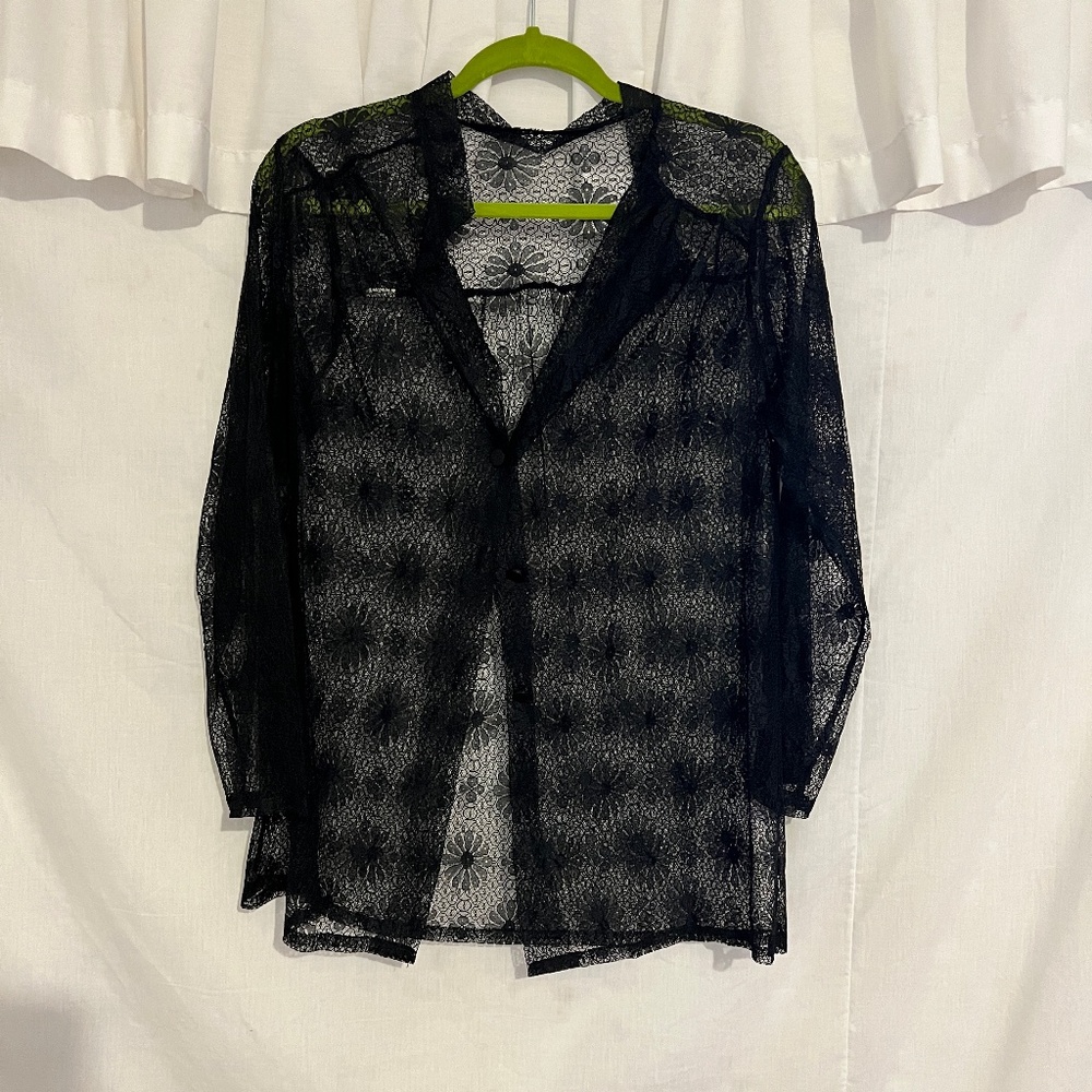 vintage lace button up